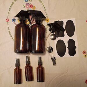 Amber Glass Spray Bottles (5 BOTTLES)